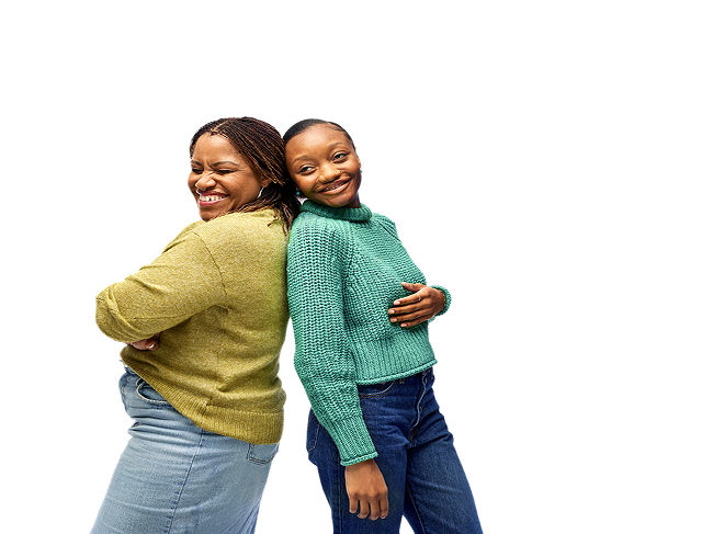 Two smiling women